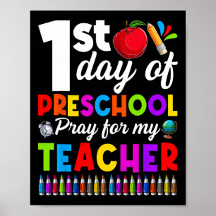 Poster Drôle 1er jour de maternelle Priez pour mon garçon