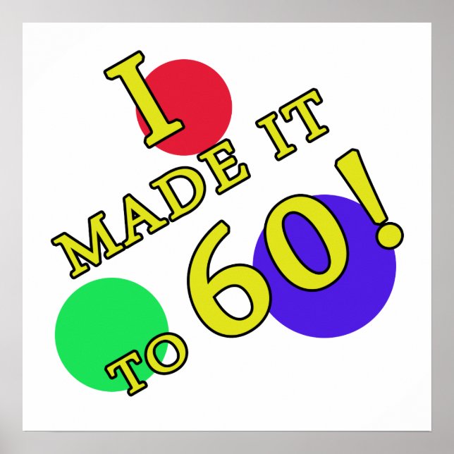 Poster Drôle 60e anniversaire Gag Cadeaux (Devant)