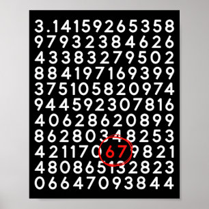 Poster Drôle 67 jour 3.14 nombre six sept mème math