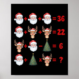 Poster Drôle 67 Mème Noël Prof de maths Santa Six Sept