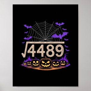 Poster Drôle 67 Mème Prof de maths 6 7 Halloween Carré Ro