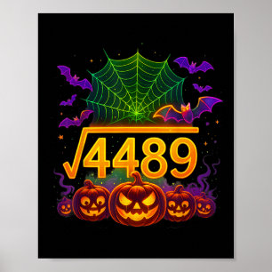 Poster Drôle 67 Mème Prof de maths 6 7 Halloween Carré Ro