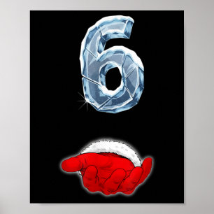 Poster Drôle 67 Mème Santa Main Six Noël Ironique Coup