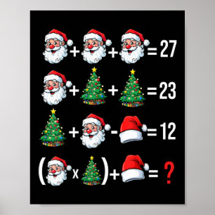 Poster Drôle 67 Mème Santa Prof de Maths Noël Pyjama