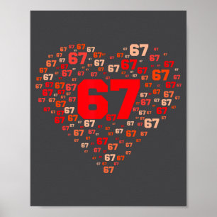 Poster Drôle 67 Mème Six Sept Cœur Équivalent Couples Val