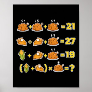 Poster Drôle 67 Meme Thanksgiving Math Puzzle Logique Din