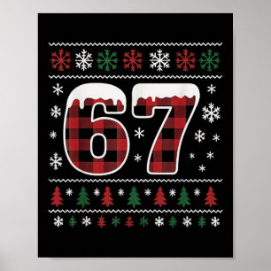 Poster Drôle 67 Six Sept Mème Brainrot Cringe Noël