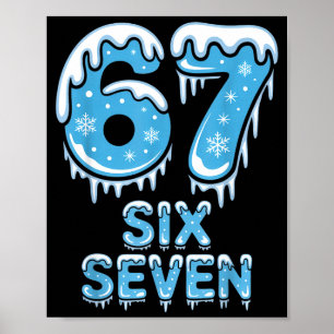 Poster Drôle 67 Six Sept Mème Neige Glacée Hiver Noël