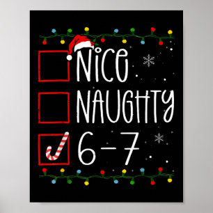 Poster Drôle 67 Six Sept Mème Noël Naughty Nice Lis