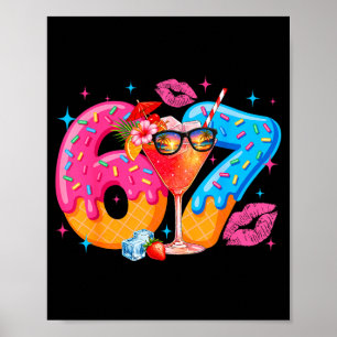 Poster Drôle 67 six sept mème vacances d'été glace