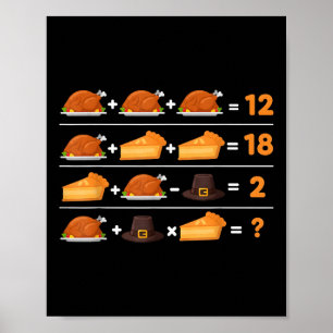 Poster Drôle 6 7 Mème 67 Thanksgiving Ordre Des Opération