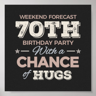 Poster Drôle 70ème anniversaire de dire