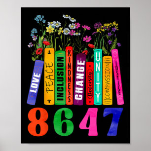 Poster Drôle 8647 Anti Trump 86 47 Boho Floral Féministe 