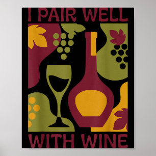 Poster Drôle abstrait de vin rétro paire de milieu de siè