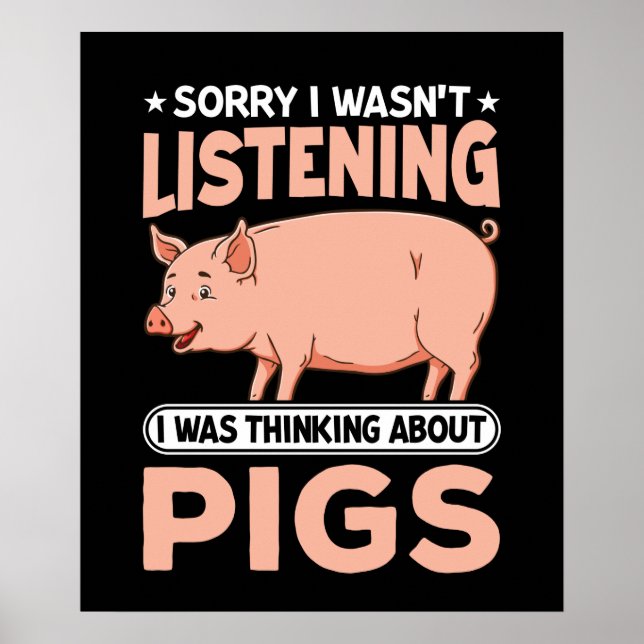 Poster drôle Amateurs de cochon de pays (Devant)