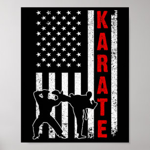 Poster Drôle Américain Karate Art Pour Hommes Femmes Kara