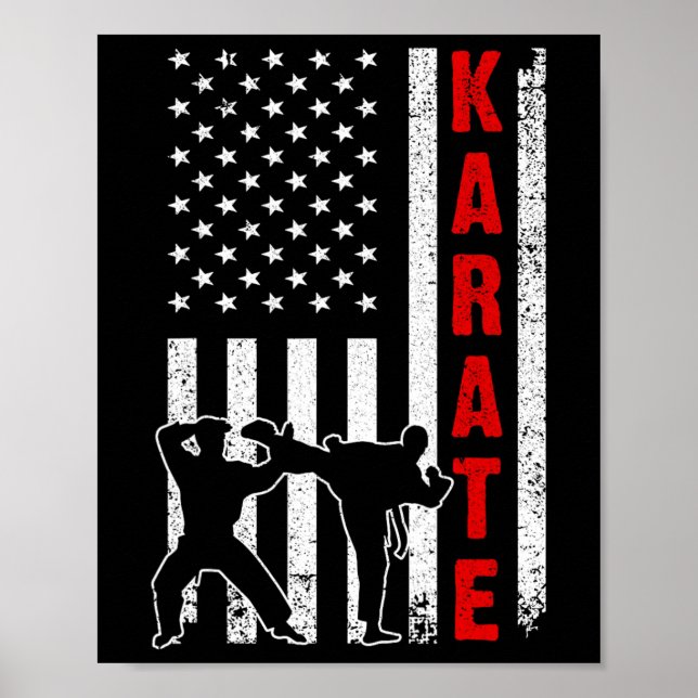 Poster Drôle Américain Karate Art Pour Hommes Femmes Kara (Devant)