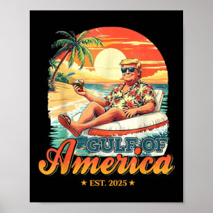 Poster Drôle Amusant Golfe D'Amérique Est 2025 Américain 