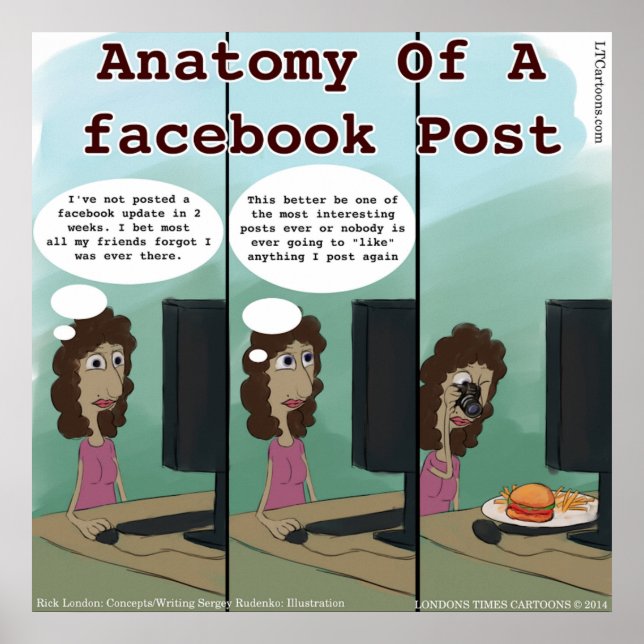 Poster Drôle Anatomie D'un Message Facebook (Devant)