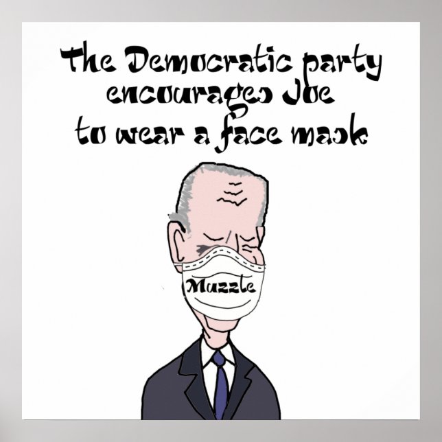 Poster Drôle anti Joe Biden portant Mask Politics (Devant)