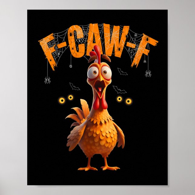 Poster Drôle araignée Web poulet F-caw-f (Devant)