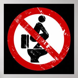 Poster Drôle AUCUNS pieds sur le ⚠ thaïlandais de signe
