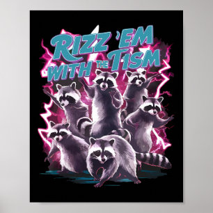 Poster Drôle Autiste Racoon Autisme Mème Rizz Em Avec