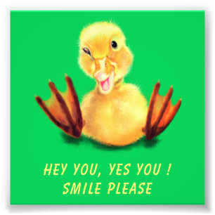 Poster drôle avec Happy Duck Smile - Texte personn