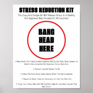 Poster drôle "Bang Head Here"