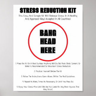 Poster drôle "Bang Head Here"