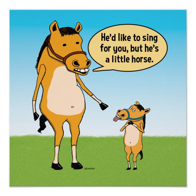 Poster drôle Big Horse et Little Horse (Devant)
