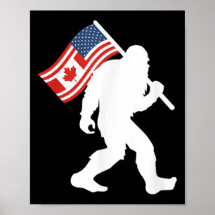 Poster Drôle Bigfoot Canada Les 51 États Trump Canada Éta