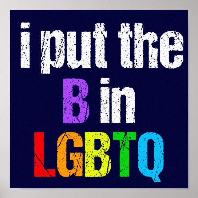 Poster Drôle Bisexuel LGBTQ Humour arc-en-ciel (Devant)