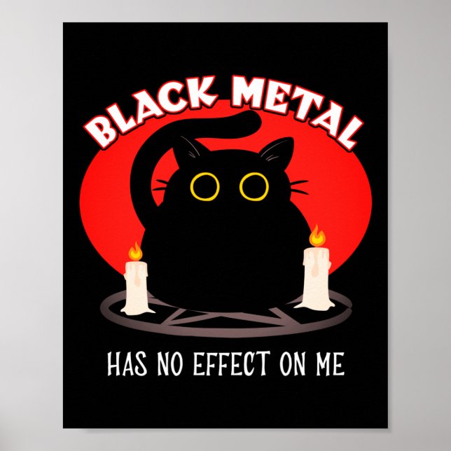 Poster Drôle Black Metal Satanic Cat Cote (Devant)