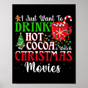 Poster Drôle Boire Chocolat Chaud Et Regarder Les Films D
