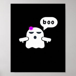 Poster Drôle Boo Coloré De Fille De Désapprobation