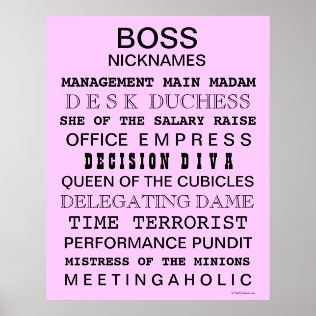 Poster Drôle Boss | Office | Cadeau féminin Boss (Devant)