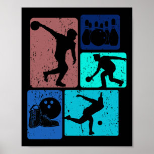 Poster Drôle Bowler Bowler Vintage Bowl Game Enth