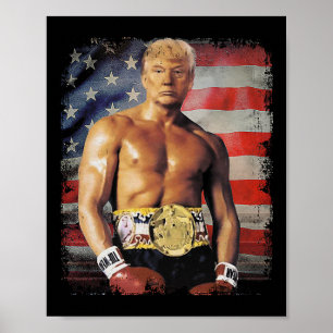 Poster Drôle Boxer Trump Trump Rocky Meme