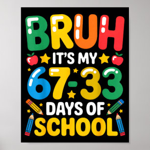 Poster Drôle Bruh C'est Mes 67 33 Jours D'École Mathémati