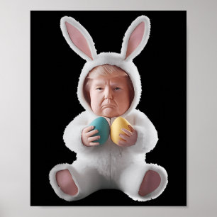 Poster Drôle Bunny Pâques Trump mème Joyeux jour de Pâque