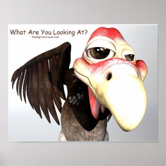 Poster Drôle Buzzard Bird "Qu'Est-Ce Que Vous Regardez ?"