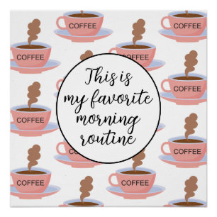 Poster Drôle café du matin