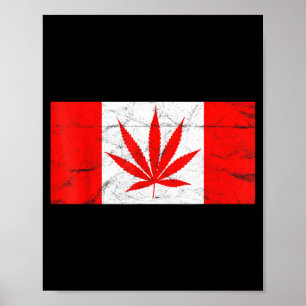 Poster Drôle Canada & feuille de cannabis ! Nouveau drape