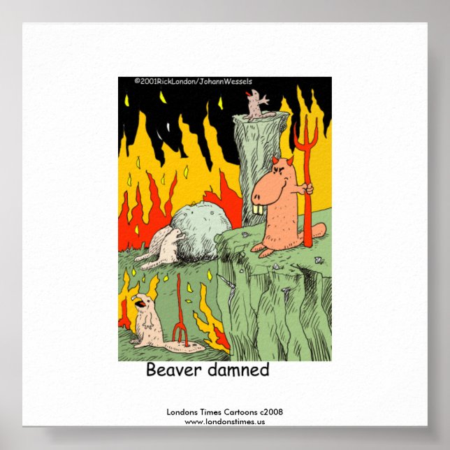 Poster drôle : Castor Dammed (Devant)