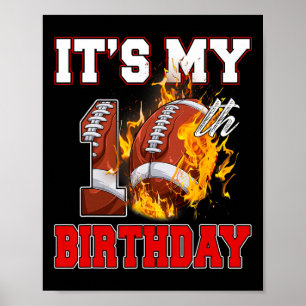 Poster Drôle C'est mon 10e anniversaire 10 ans de footbal