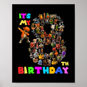 Poster Drôle, c'est mon 8e anniversaire italien Brainrot 