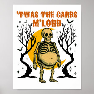 Poster Drôle C'Était Carbs M'lord Skeleton Retro Éffrayan
