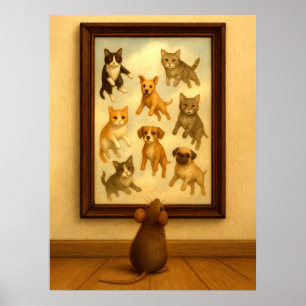 Poster Drôle Chat et Dog Wall Art