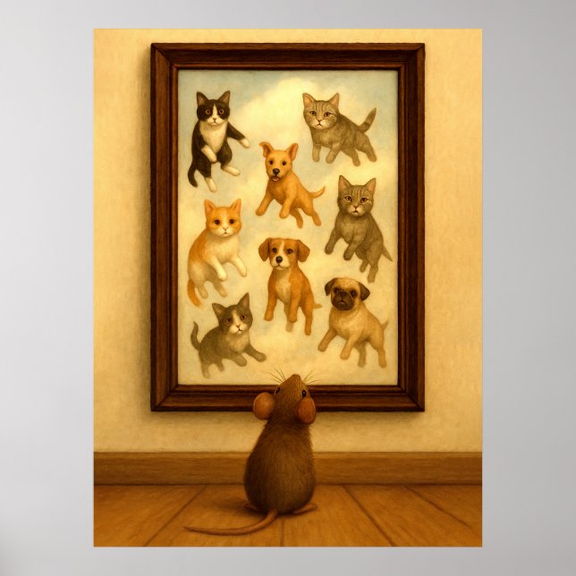 Poster Drôle Chat et Dog Wall Art (Devant)